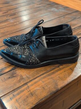 Robert Clergerie Luciana Pony Hair Oxford Pointed Toe 38.5